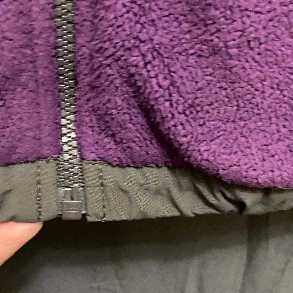 Girls The North Face Purple and Gray Fleece Jacket size large
